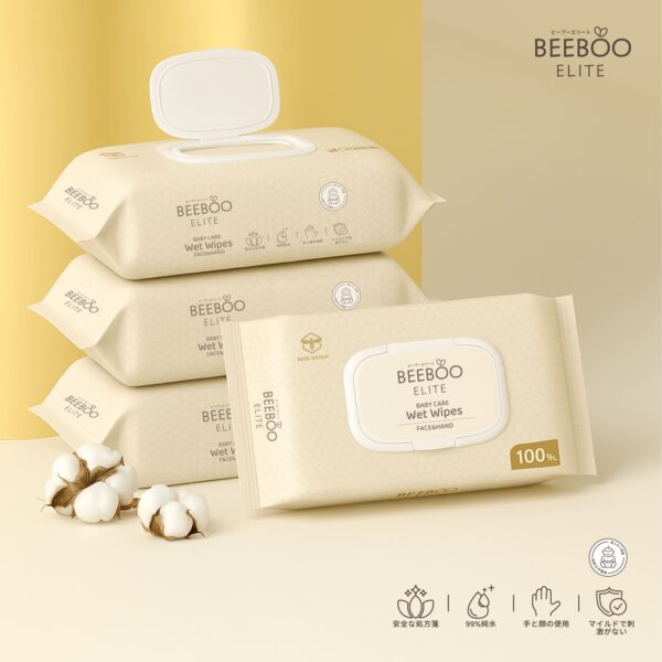 Khăn ướt trẻ em Beeboo Elite - Chiết xuất Cúc La Mã